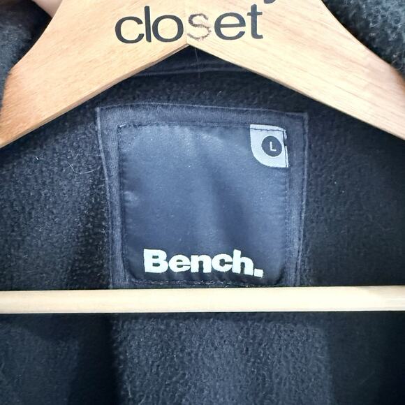 Bench Men’s Fleece Black Double Zipper Jacket Size Large - Picture 2 of 5
